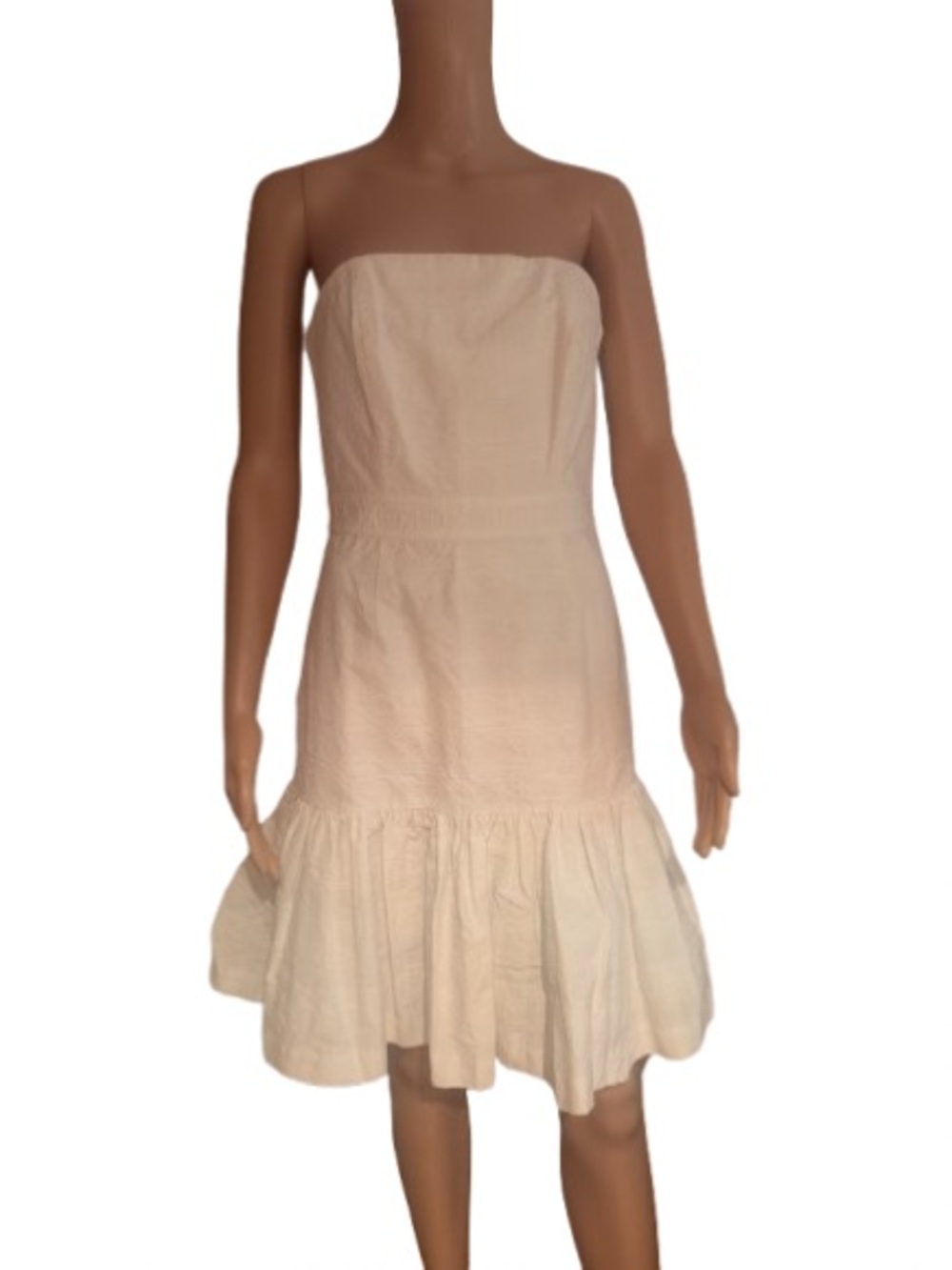 Vineyard Vines Strapless White Brocade Kentucky Derby Ruffle-Hem Dress
